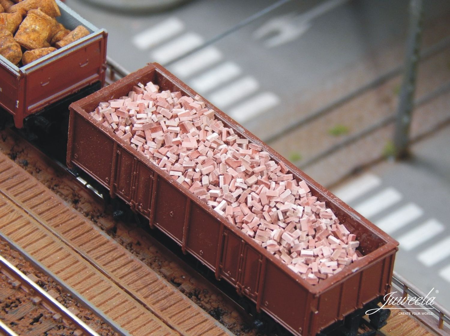 Miniatur-Ziegelsteine Rot - 325 Stück, Maßstab 1/12, Für Modellbau & Dioramen