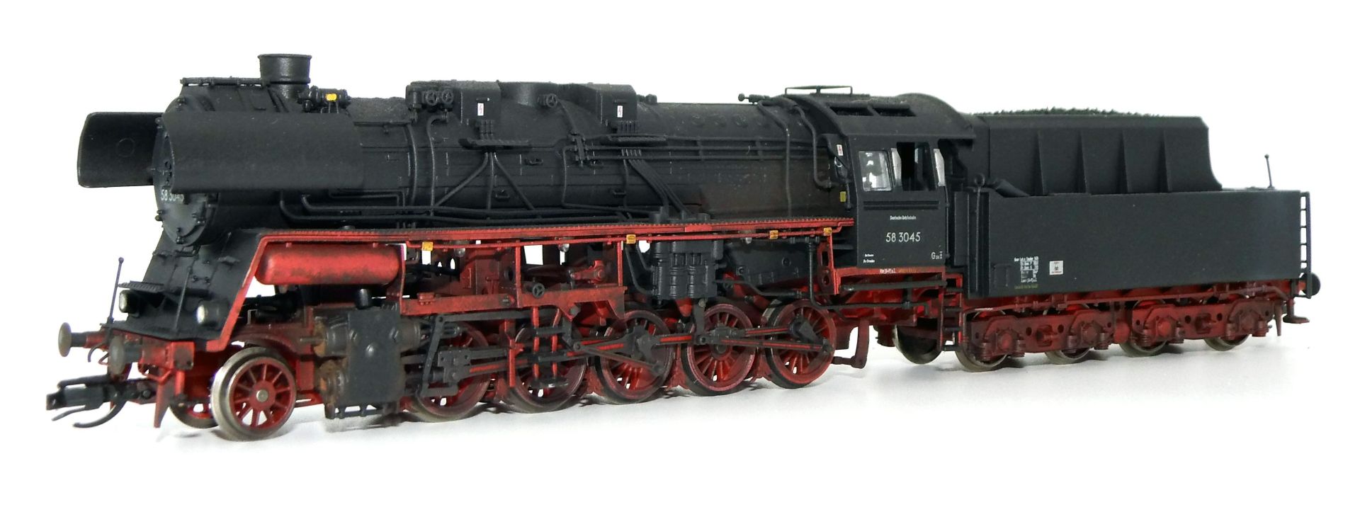 Saxonia 120129-GA - Dampflok 58 3045 mit T28-Tender, DR, Ep.III, DC-Sound, gealtert