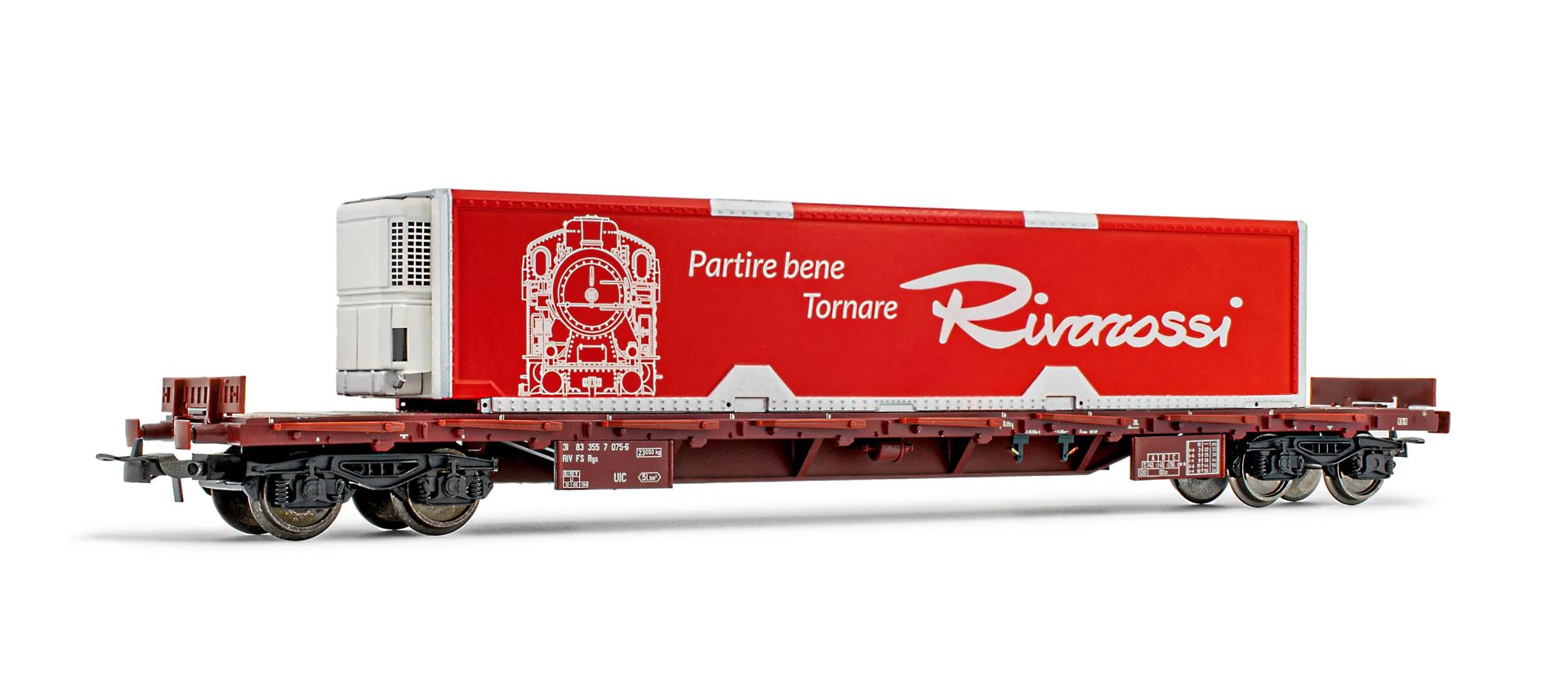 Rivarossi HRS6499 - Flachwagen Rgs mit Container, FS, Ep.VI 'Rivarossi Club'