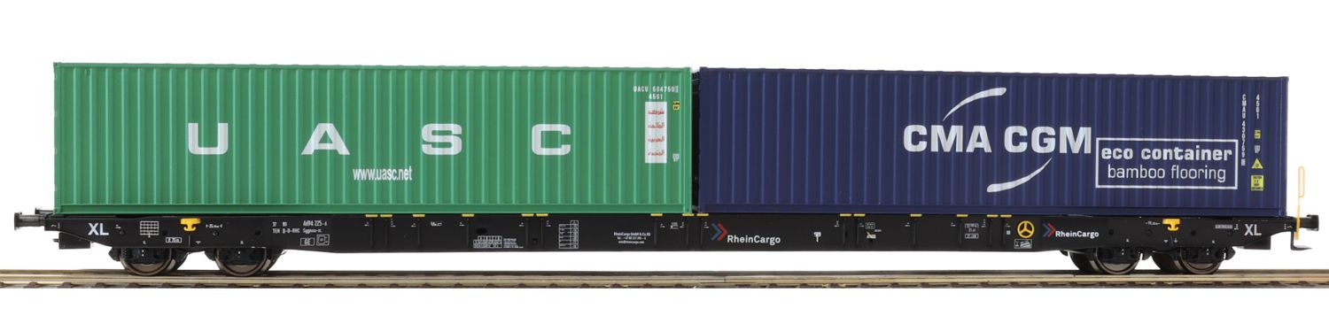 igra 96010057 - Containertragwagen Sggnss, RheinCargo, Ep.VI 'UACS und CMA CGM'