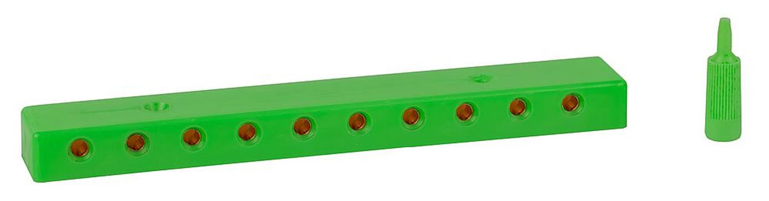 Faller 180804 - Verteilerplatte, grün, 2 x 10 Buchsen, inkl. 10 Steckern