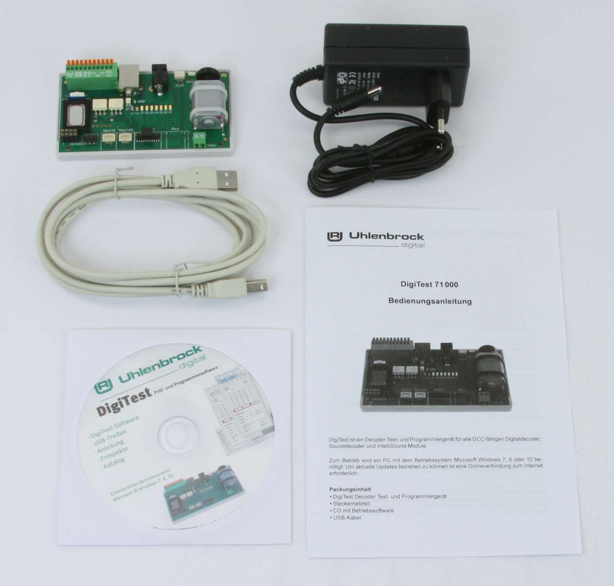 Uhlenbrock 71000 - DigiTest Test- und Programmiergerät mit Steckernetzteil