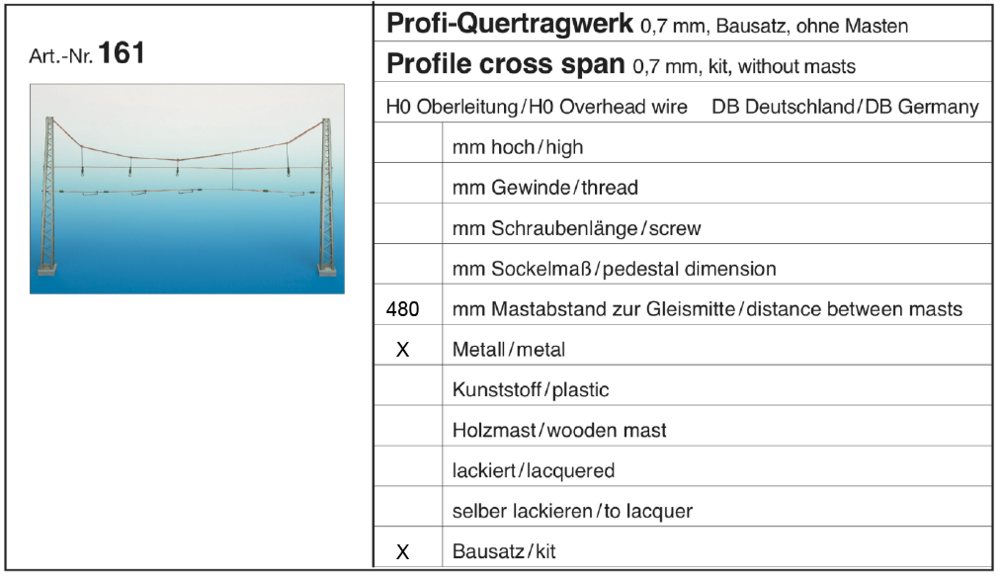 Sommerfeldt 161 - Profi-Quertragwerk, Bausatz ohne Masten