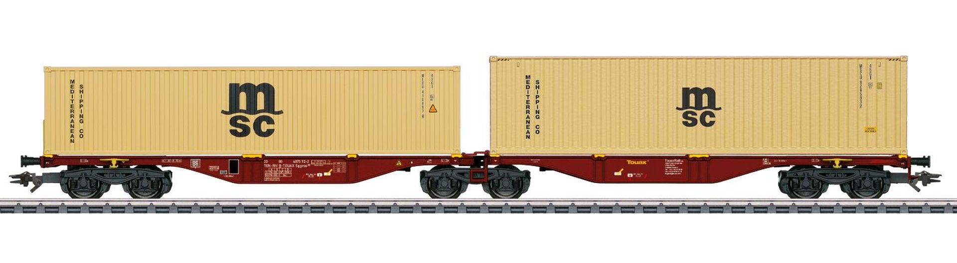 Märklin 47816 - Doppel-Taschenwagen Sggrss 80, Tourax, Ep.VI, MSC'