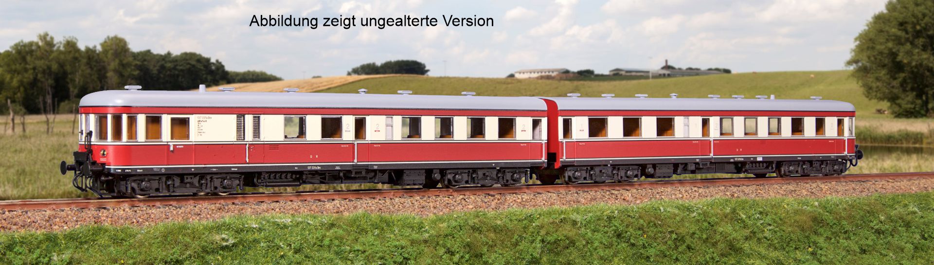 Kres 51016211 - Triebzug VT 137 Bauart 'Stettin', DR, Ep.III, DC-Digital, gealtert