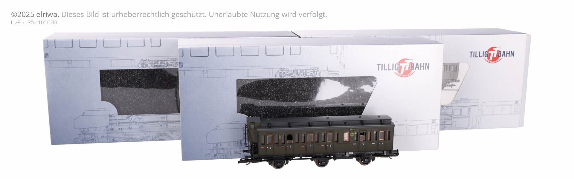 Tillig 01815-G - 4er Set Abteilwagen, DRG, Ep.II