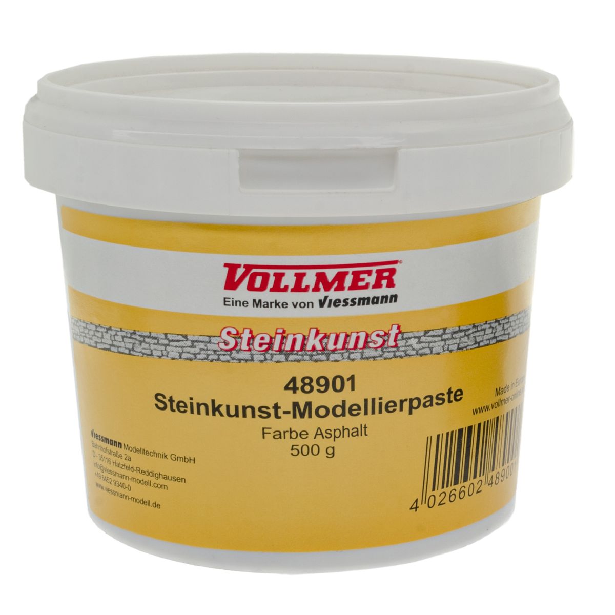 Vollmer 48901 - Steinkunst-Modellierpaste, Farbe Asphalt, 500 g