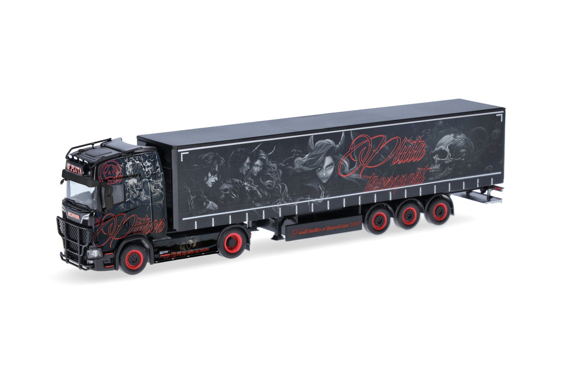 Herpa 319232 - Scania CS20 HD Gardinenplanen-Sattelzug "Pluta Transport" (Polen)