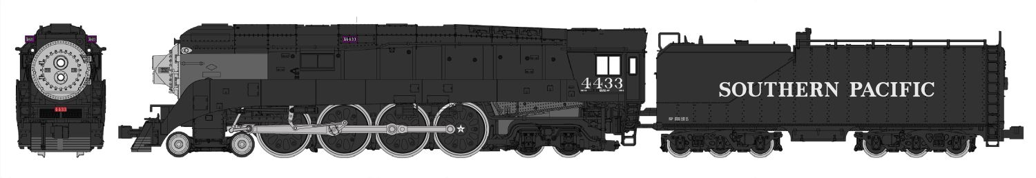 Kato-Lemke K1260308 - Dampflok GS-4 Post War black, 4433, Southern Pacific, Ep.III