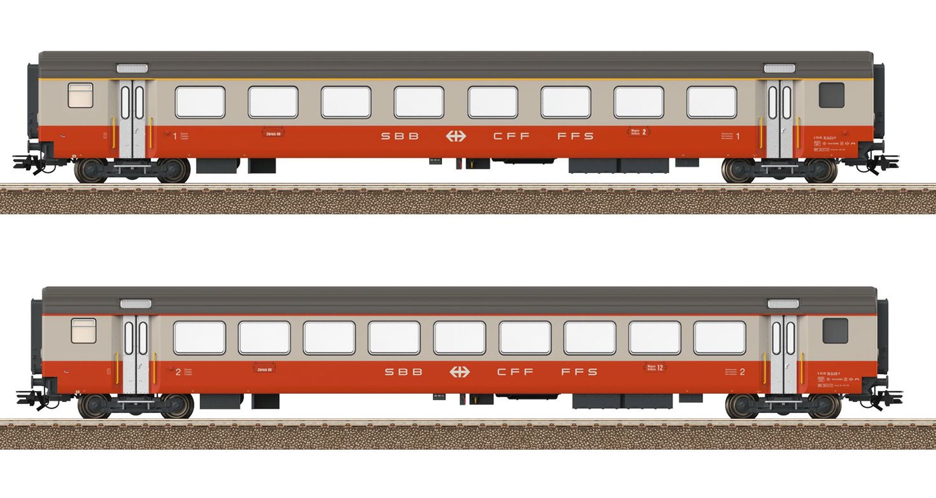 Trix 23691 - 2er Set Personenwagen EW III, SBB, Ep.IV