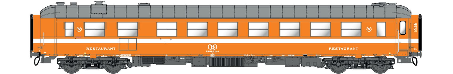 L.S. Models 42995 - Speisewagen Breda Wr C1 SNCB, Ep.V, inkl. Beleuchtung