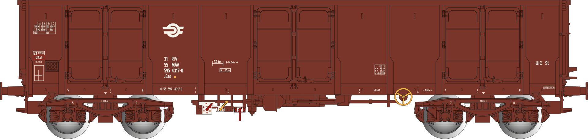 Albert Modell 595028 - Offener Güterwagen Eas, MÁV, Ep.V