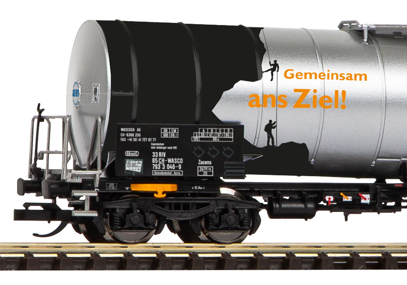 Piko 72407 - 2er Set Chemiekesselwagen, Wascosa, Ep.VI