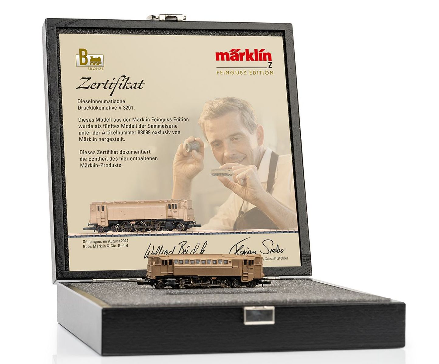 Märklin 88099 - Dieselpneumatische Drucklokomotive V 3201, DRG, Ep.II 'Bronzeedition'