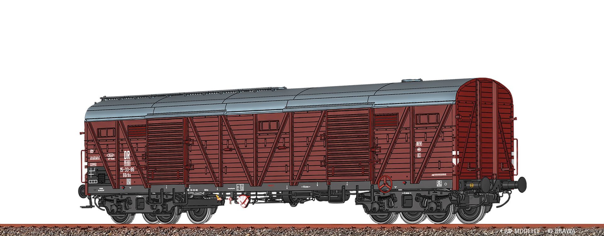 Brawa 51267 - Gedeckter Güterwagen GGrhs, DR, Ep.III