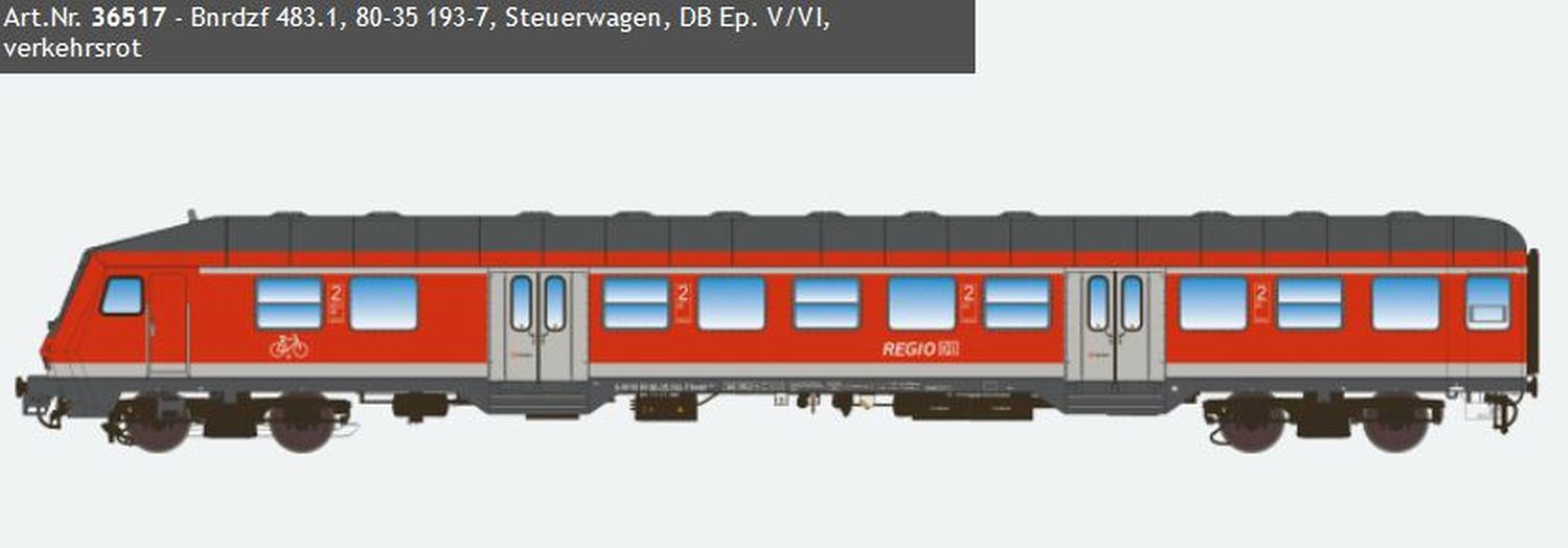 ESU 36517 - Steuerwagen 'Silberling' Bnrdzf 483.1, DBAG-Regio, Ep.V-VI