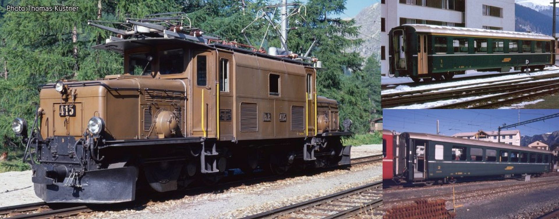 Kato-Lemke K10-1987S - Zugset mit Ge 6/6 I und Personenzug 4x EW I, RhB, Ep.IV, DC-Sound