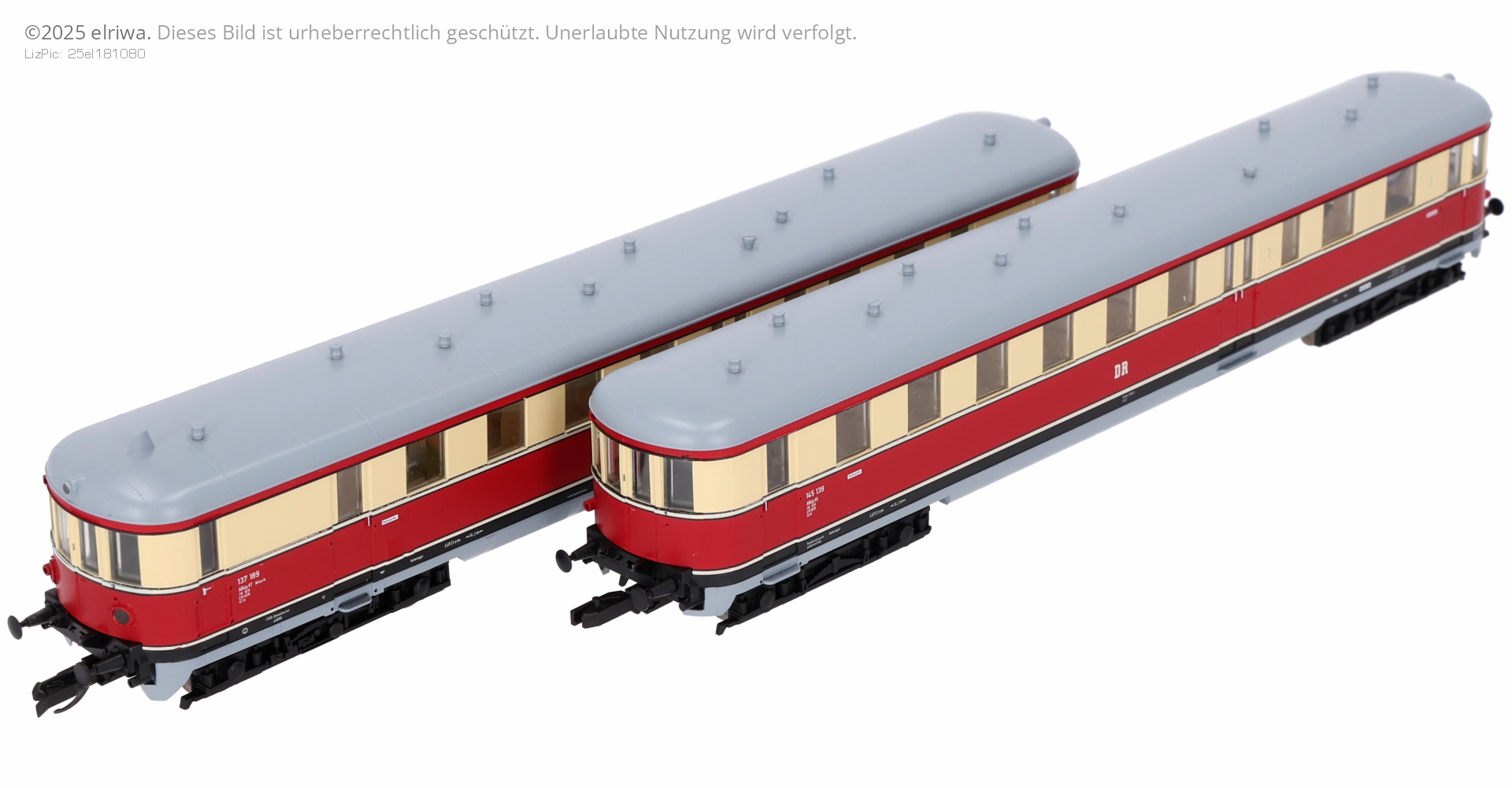Tillig 02857 - Triebwagen VT 137 mit Steuerwagen VS 145, DR, Ep.III