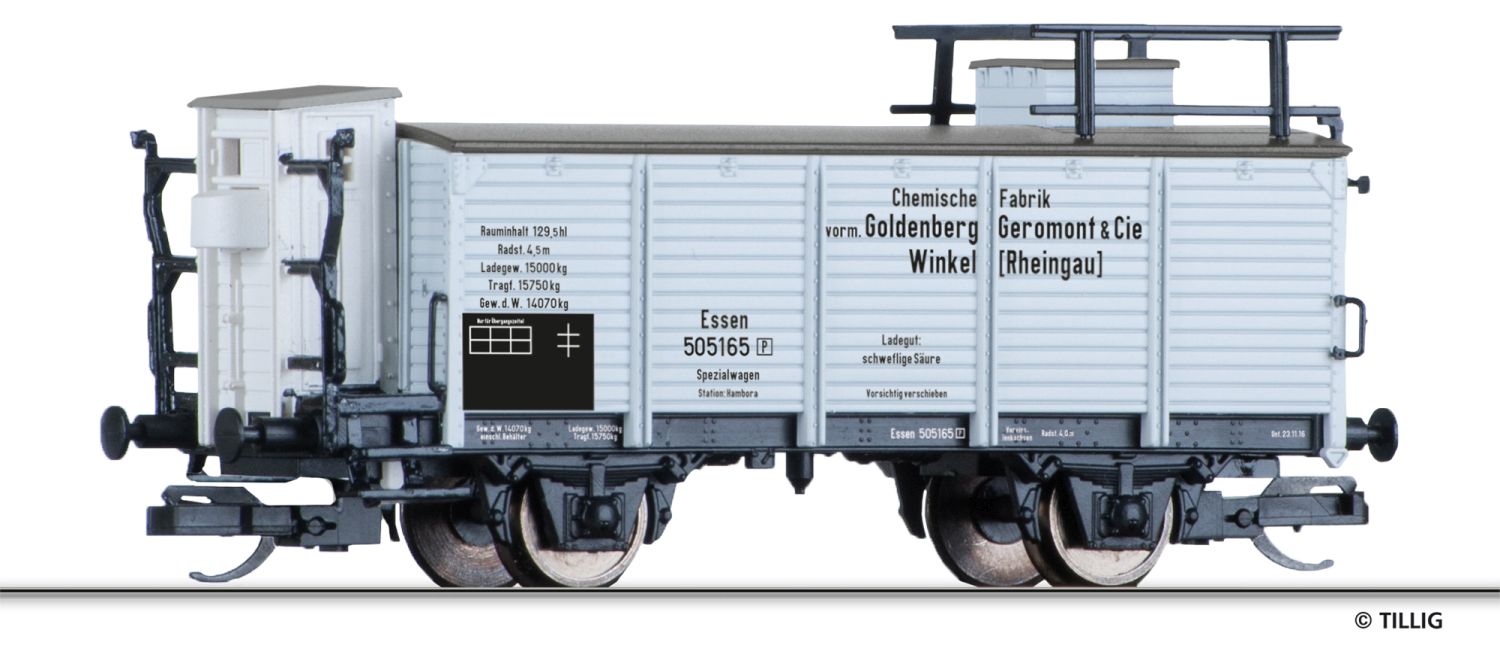 Tillig 95892 - Flüssiggaswagen, KPEV, Ep.I 'Chem. Fabrik Goldenberg, Geromont & Cie. Winkel'