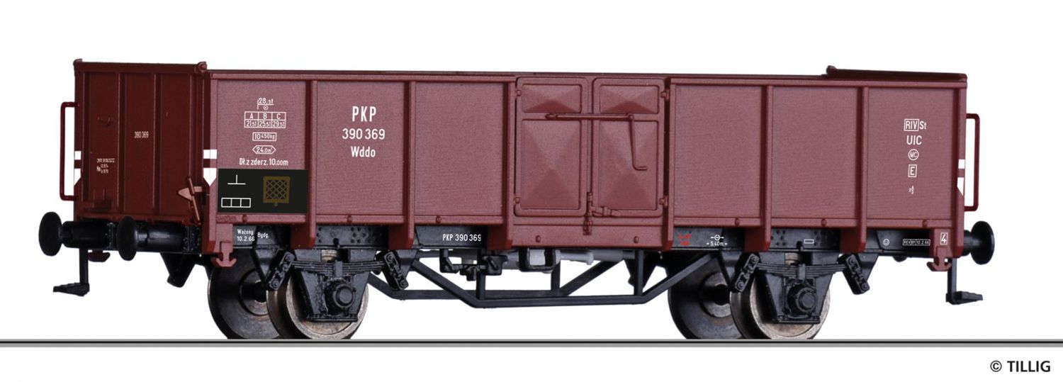 Tillig 14072 - Offener Güterwagen Wddo, PKP, Ep.III