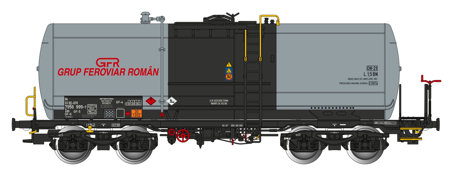 Albert Modell 795001 - Kesselwagen Zas, RO-GFR, Ep.VI 'GRUP FEROVIAR ROMAN'