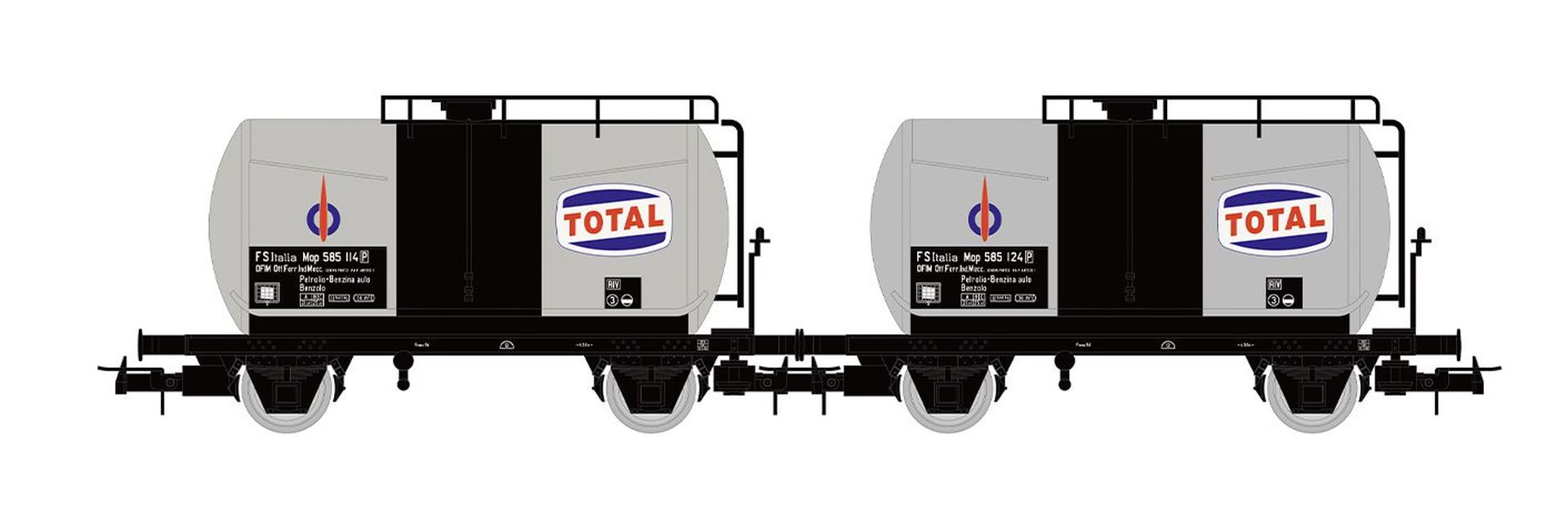 Rivarossi HR6565 - 2er Set Kesselwagen, FS, Ep.III 'Total'