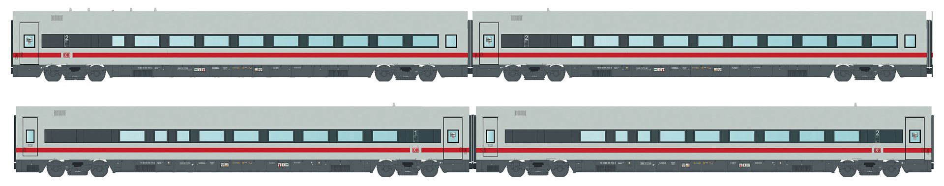 L.S. Models MW2407DC - Zugset 4-teilig mit Ergänzungswagen, DBAG, Ep.V