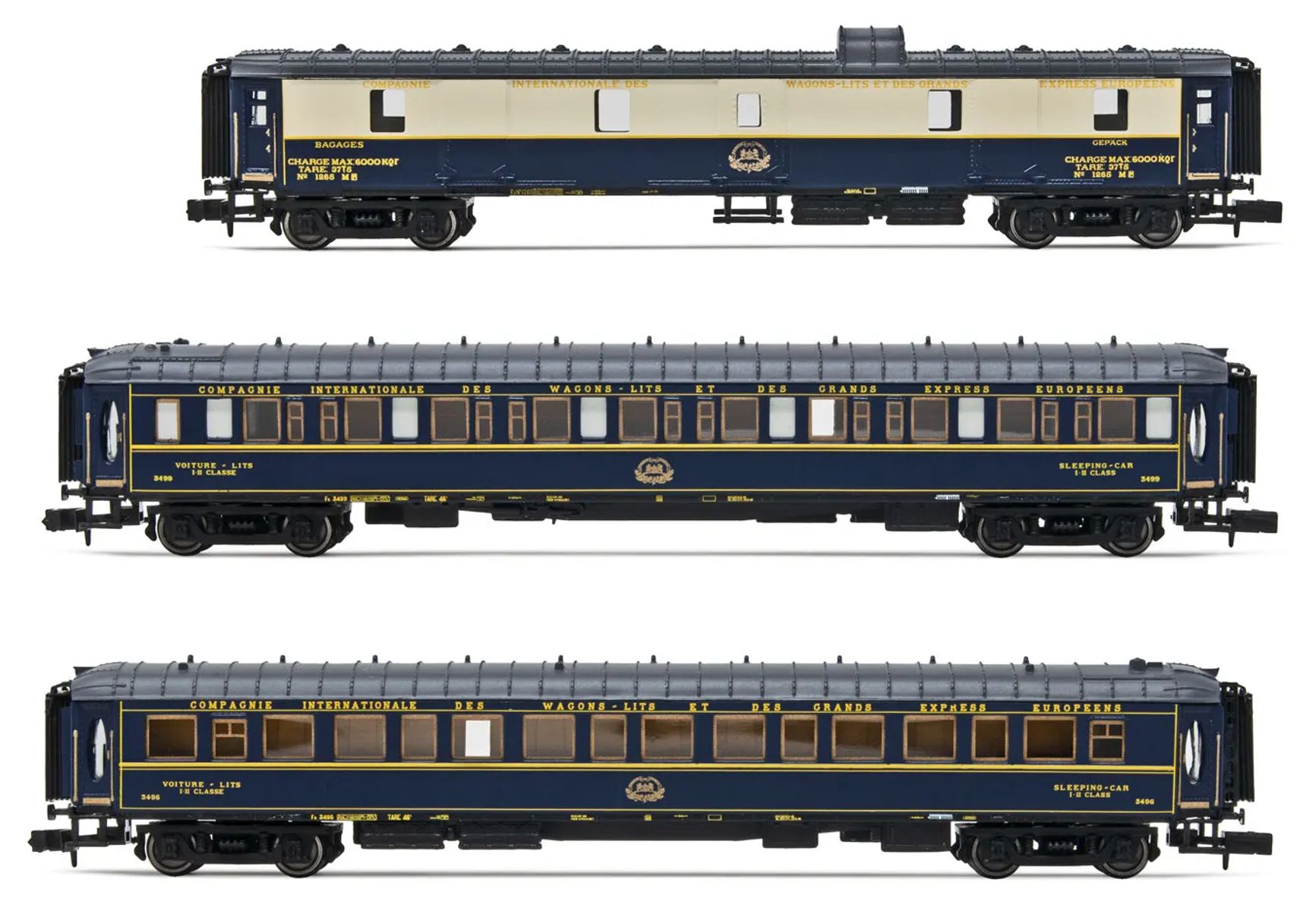 Arnold HN4403 - 3er Set Personenwagen, CIWL, Ep.III 'Train Bleu'
