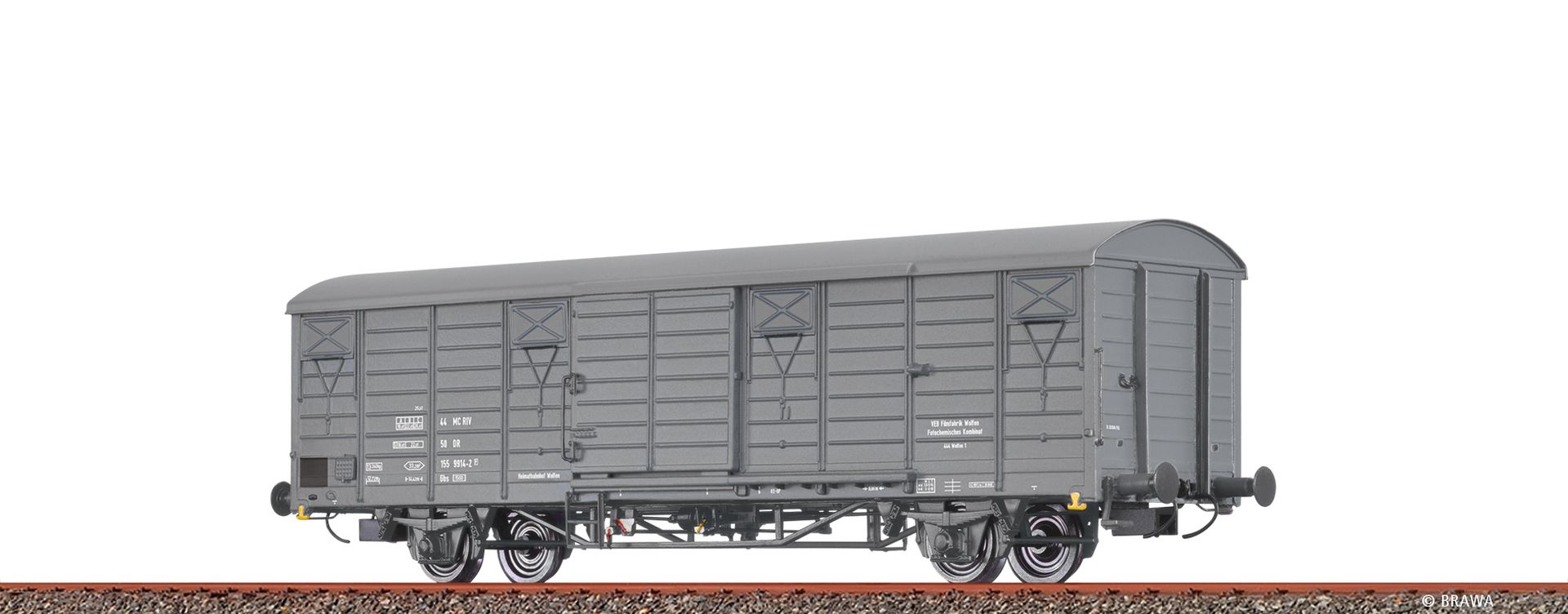 Brawa 49935 - Gedeckter Güterwagen Gbs1500 'Filmfabrik Wolfen', DR, Ep.IV