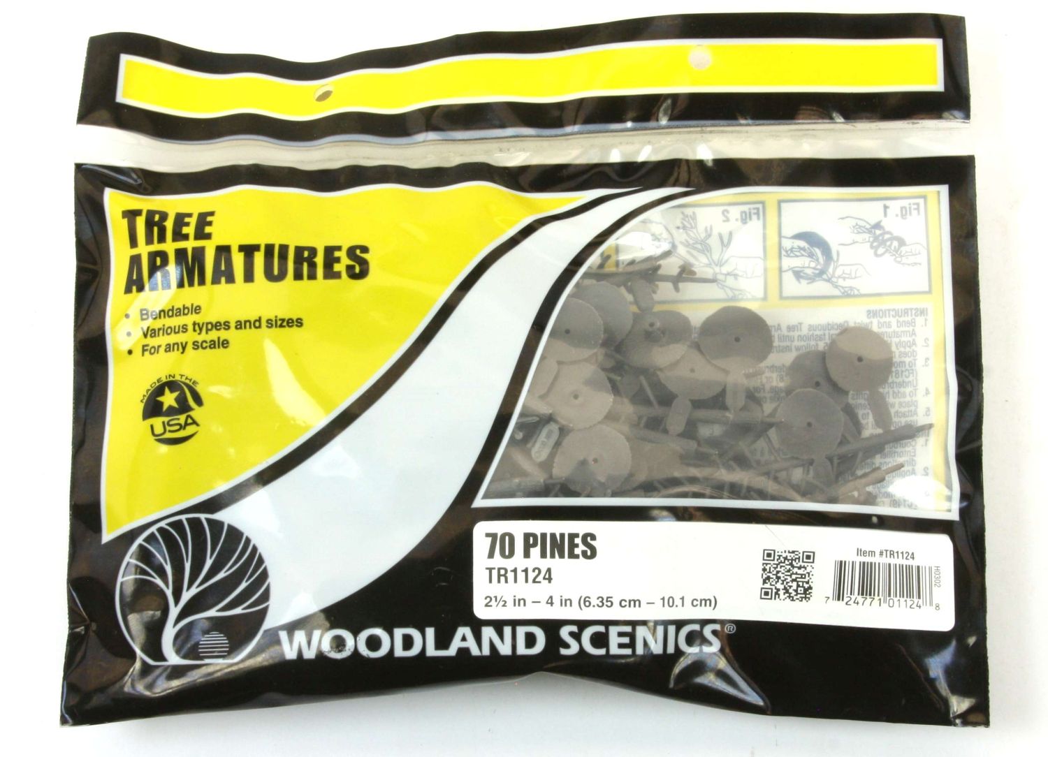 Woodland WTR1124 - Nadelbäume, biegbar, 70 Stück, 6-10 cm