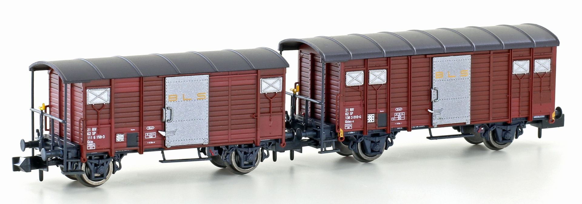 Hobbytrain H24254 - 2er Set gedeckte Güterwagen K2 + K3, BLS, Ep.IV