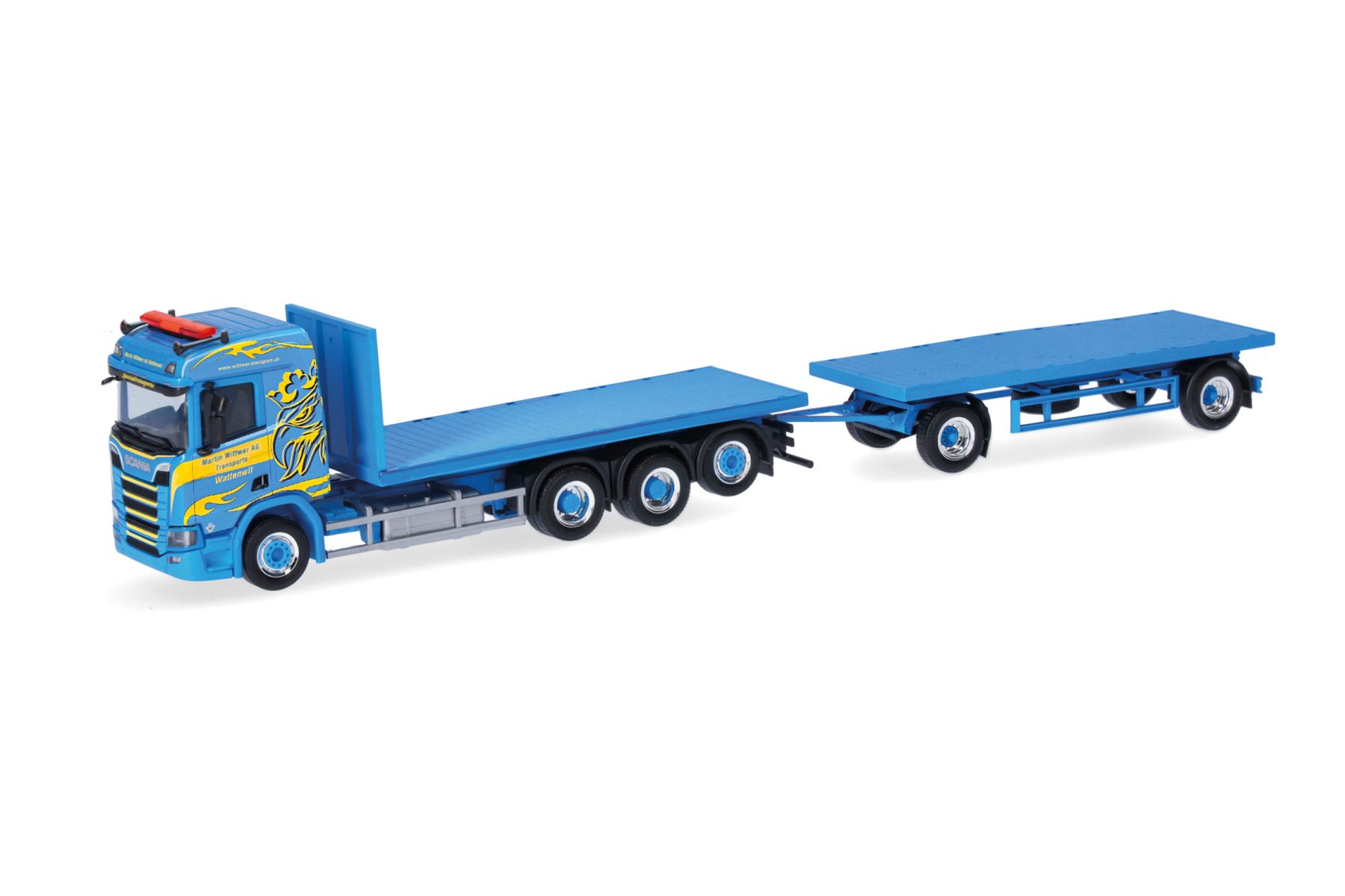 Herpa 318631 - Scania CR 20 ND Rungen-Hängerzug "Martin Wittwer"