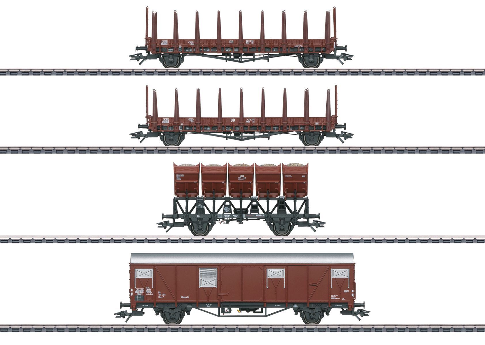 Märklin 46662 - 4er Set Güterwagen, DB, Ep.III
