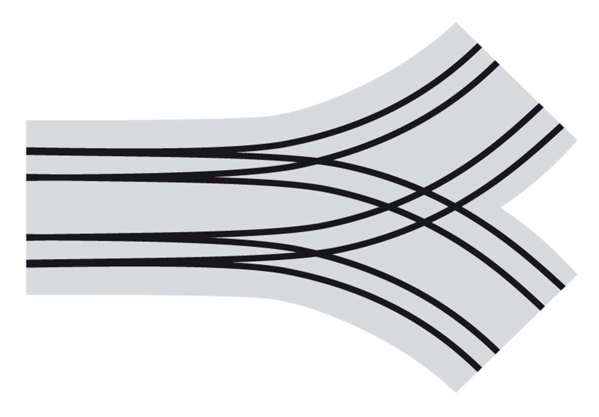 Tillig 87656 - Bogenkreuzung 2-spurig symmetrisch, 45', Pflaster