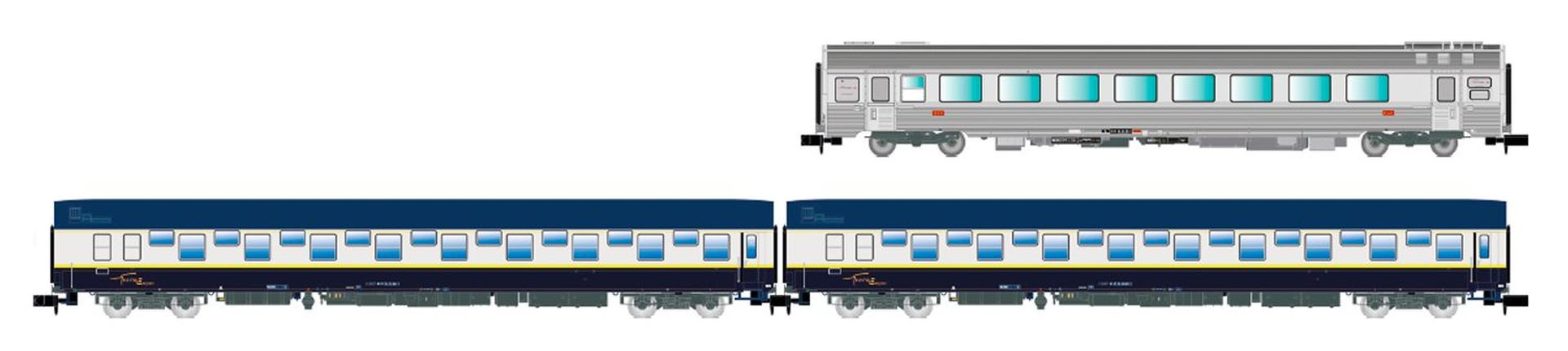 Arnold HN4474 - 3er Set Personenwagen 'Train Expo', Set Nr.3, SNCF, Ep.IV