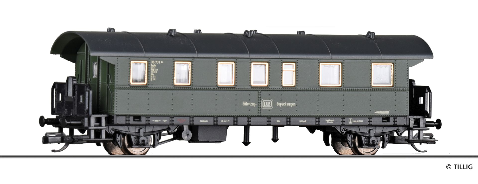 Tillig 13024 - Behelfs-Güterzugpackwagen, DB, Ep.III