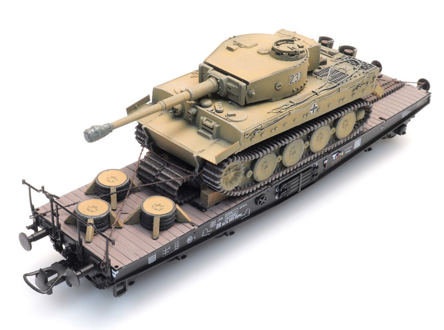Artitec 6870402 - Panzer Tiger I gelb, Wehrmacht, Eisenbahntransport