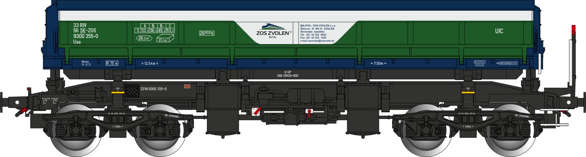 Albert Modell 930010 - Offener Güterwagen Uas, SK-ZOS, ZOS ZVOLEN, Ep.VI