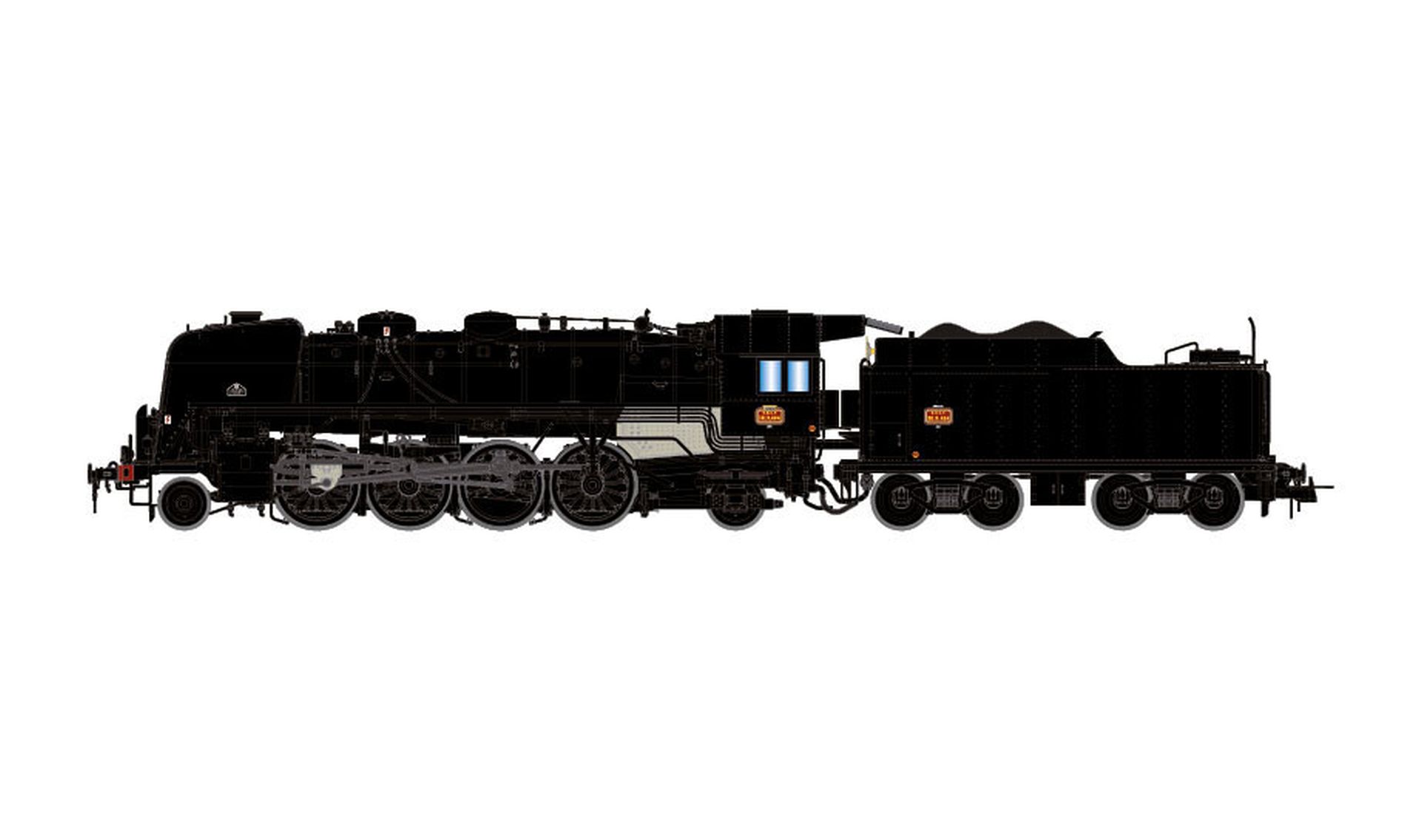HJ2406 SNCF, steam locomotive 140 C 38, with tender 18 B 22 (Est), black livery with red lines and golden boiler rings, period III