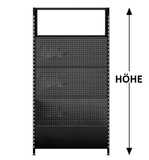 Lochblechrückwand schwarz SET