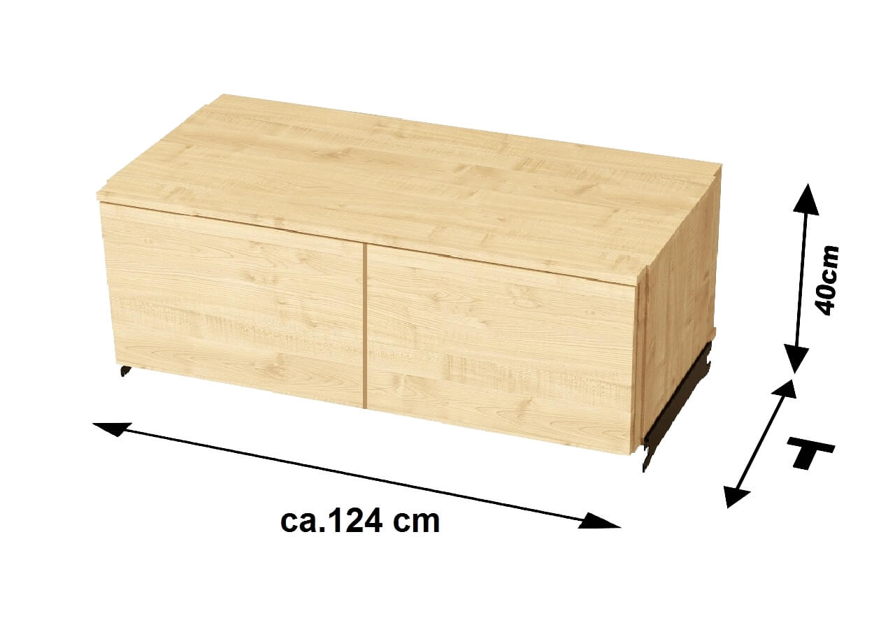 Schubladen-Unterkasten mit 2 Schubladen, Höhe 40cm für Ladenbau Regalsystem X. Abmessungen