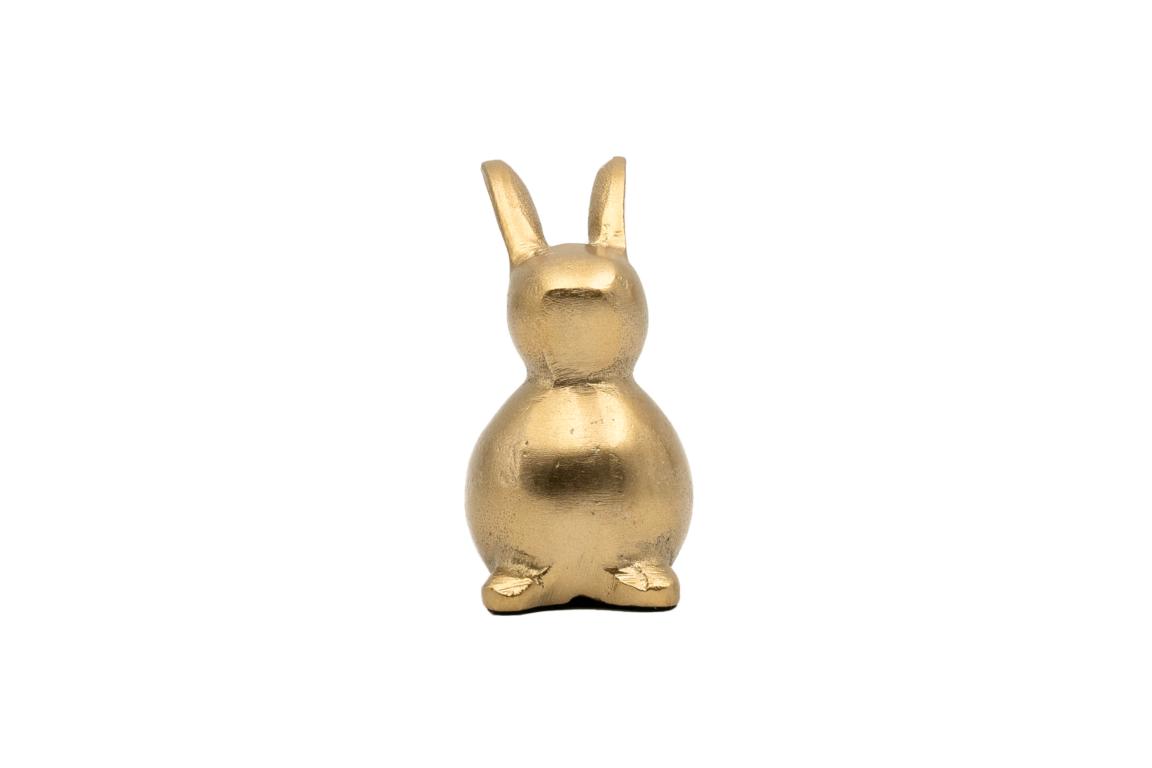 COLMORE Hase aluminium gold sitzt aufrecht, 6x6x10 cm