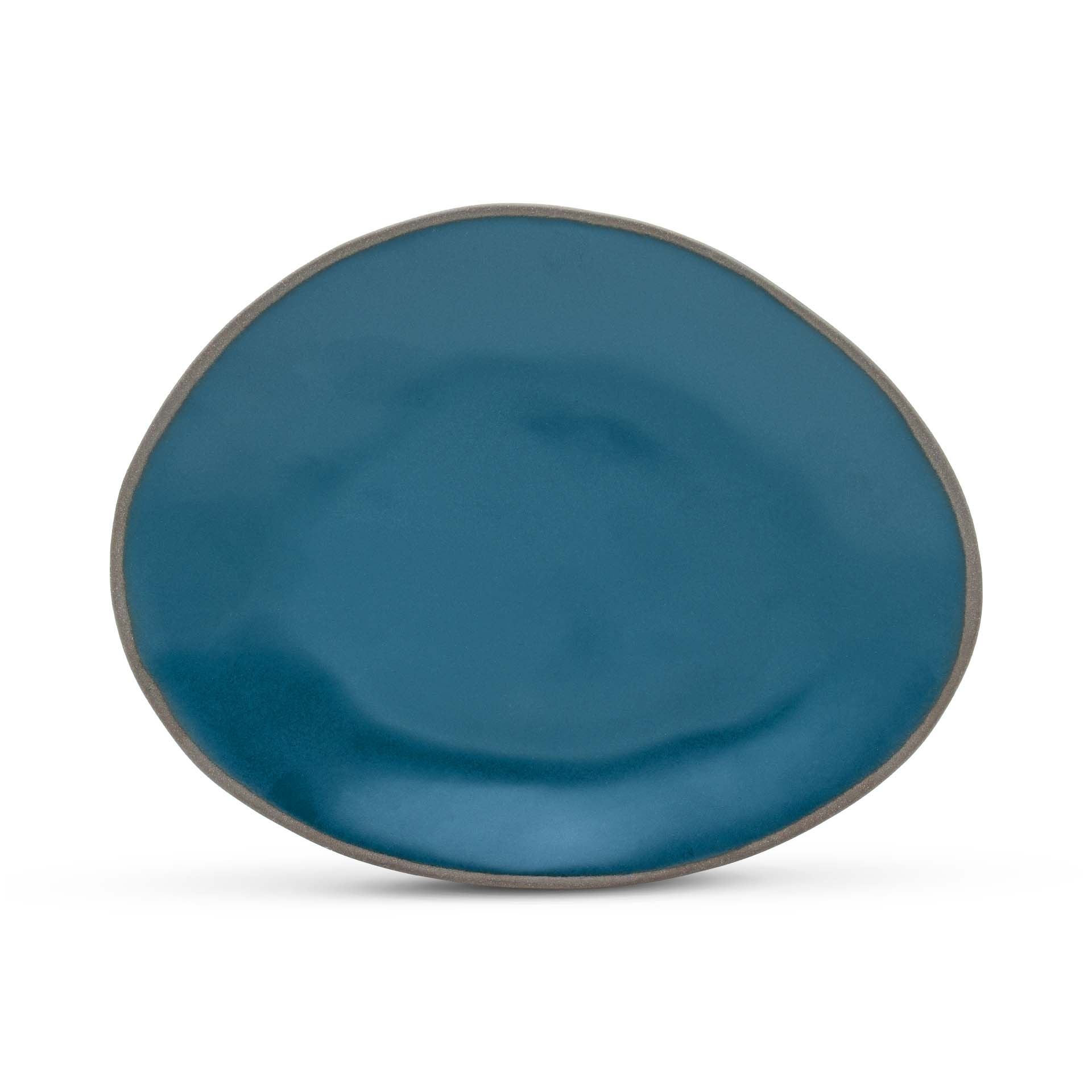 Stacked Organic Ovale Platte, Farbe Dunkelblau Deep Sea