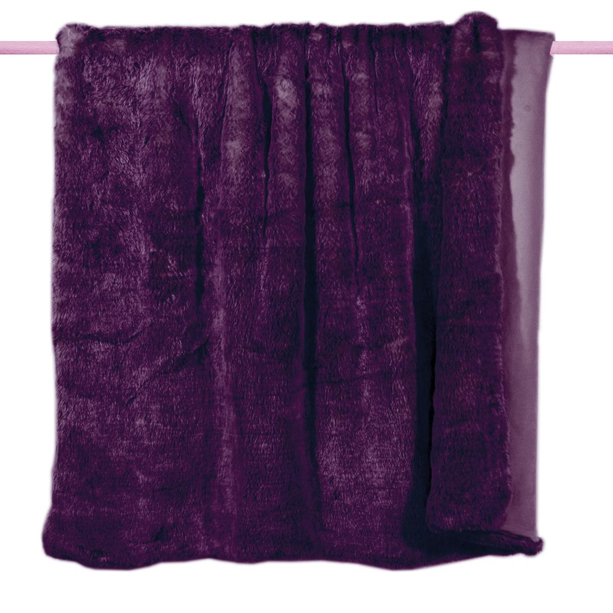 pad Decke CHAMPAGNE, Kunstfell, purple/lila, 140x190 cm