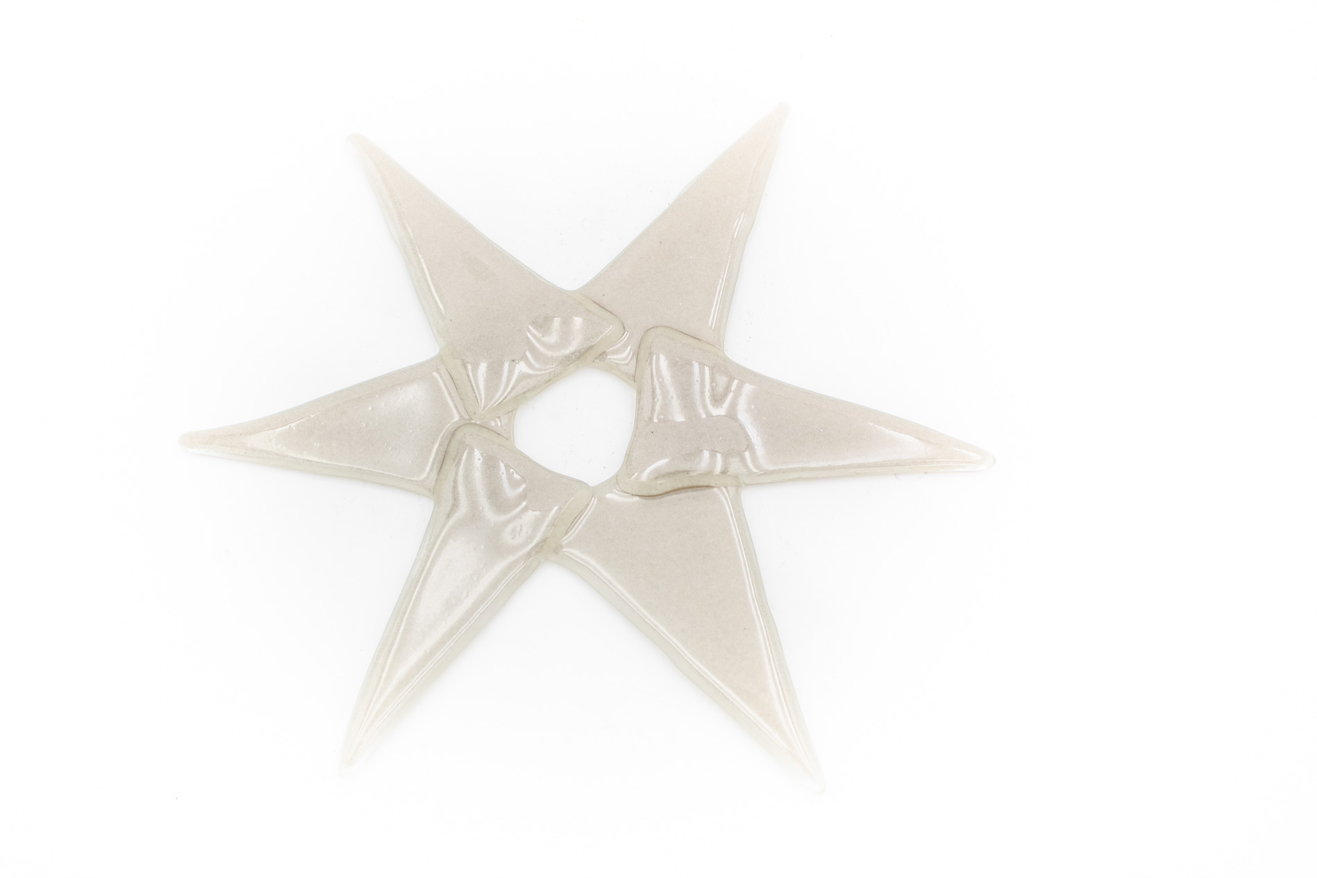 Stern aus Glas, Größe L, Baumschmuck, weißgrau, 20 cm