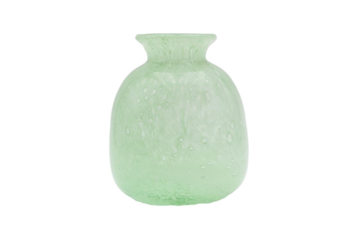Colmore Vase aus Glas, klein, bauchig, pastell grün, 9x9x11cm