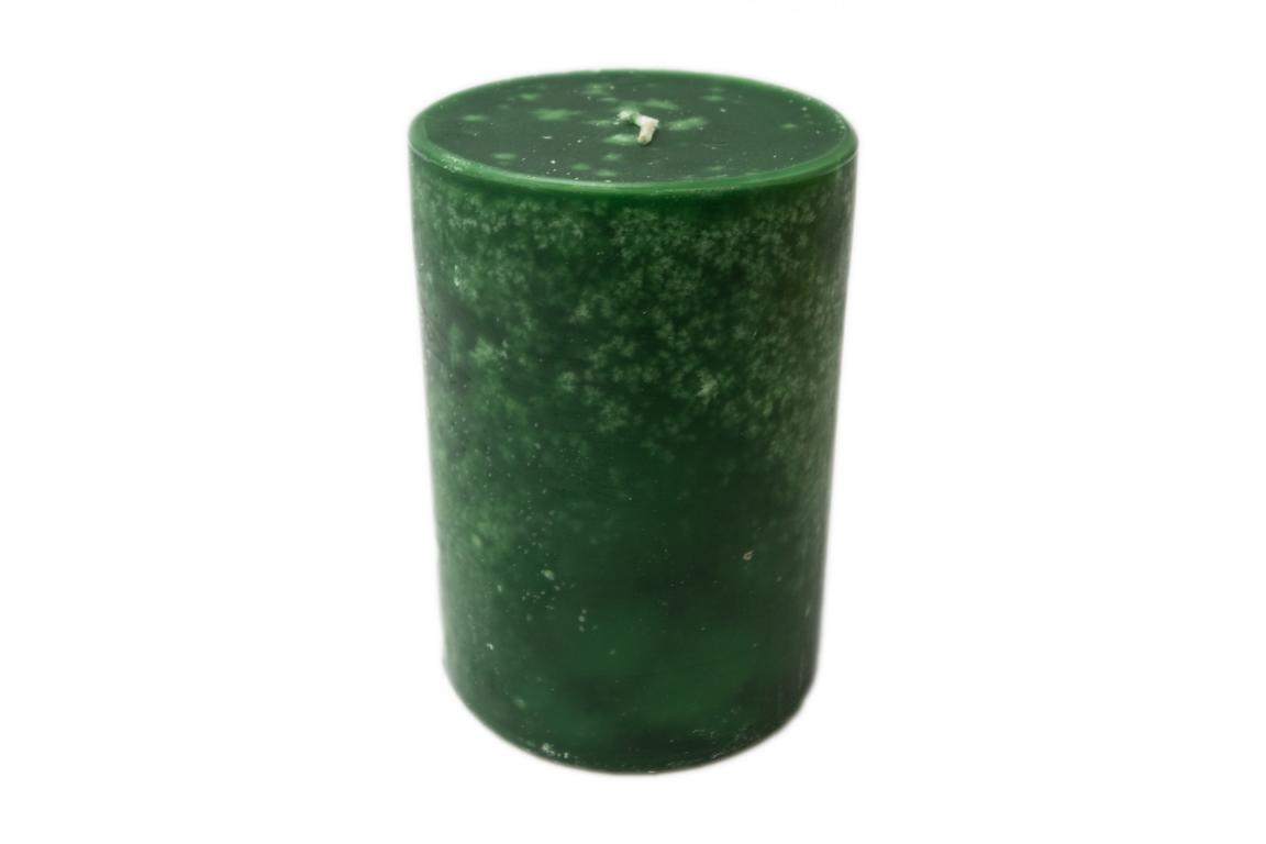 Kerze Basic, Stumpen 9 x 13 cm, piniengrün, Brenndauer 73 Std.