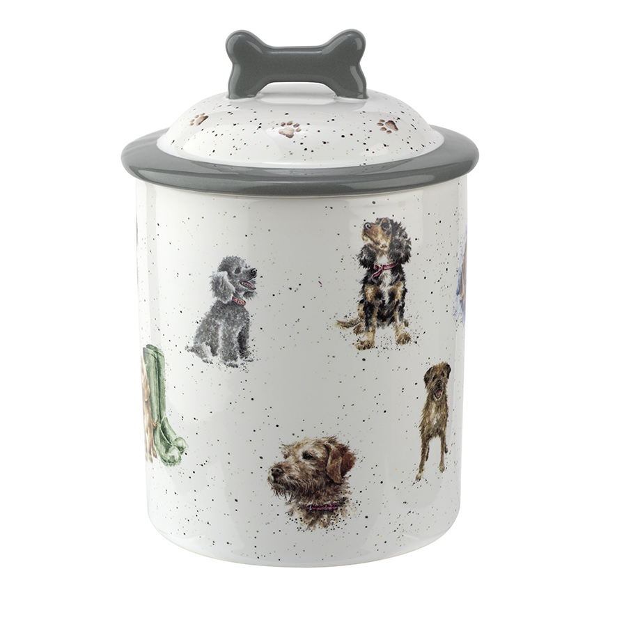 Wrendale Dose aus Porzellan für Hundesnacks, Motiv Hunde, 12x19 cm