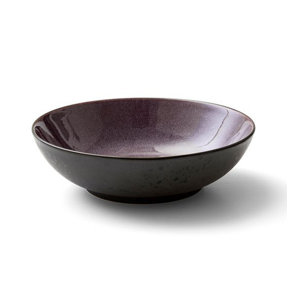 Bitz Salatschüssel, Steingut schwarz lila, D 24cm