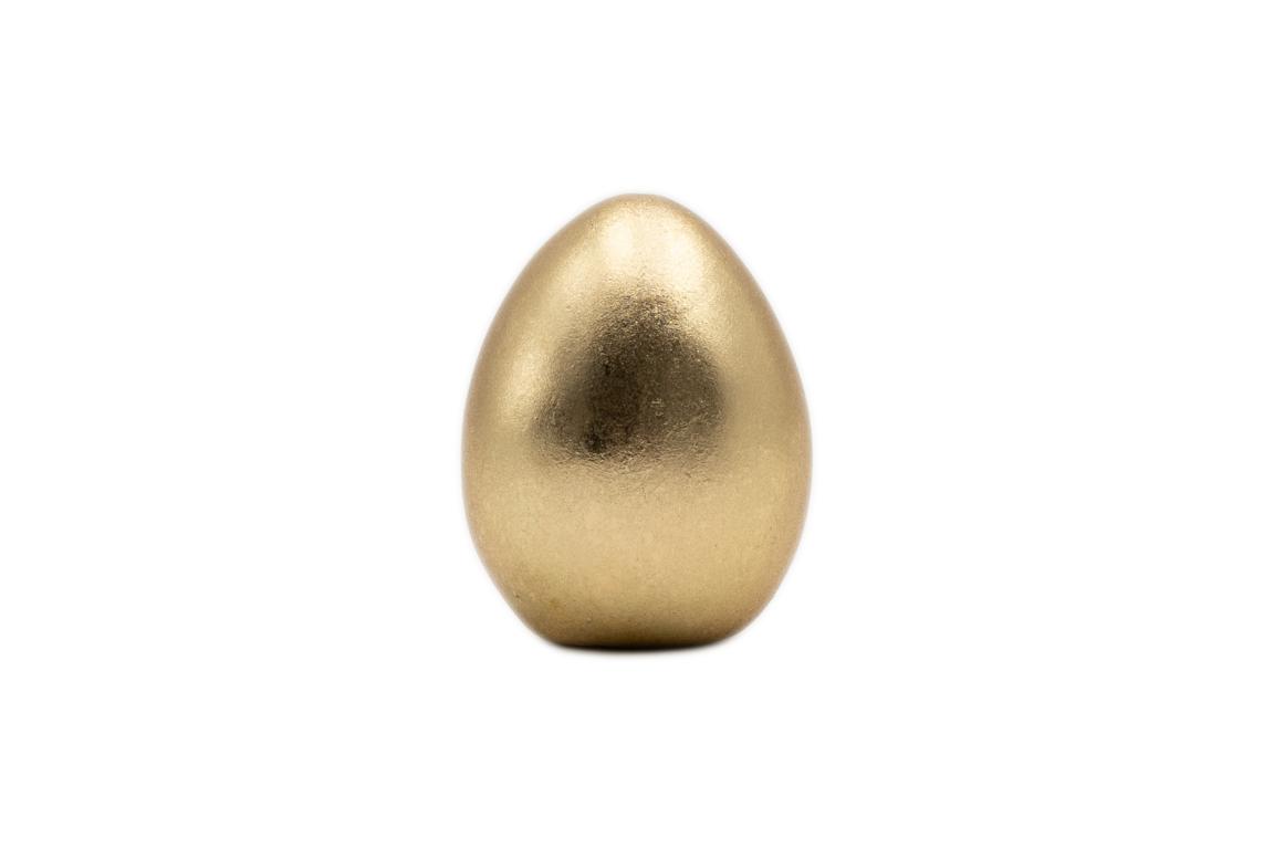 Keramik Ei in gold lackiert klein, 5,5x5,5x7 cm